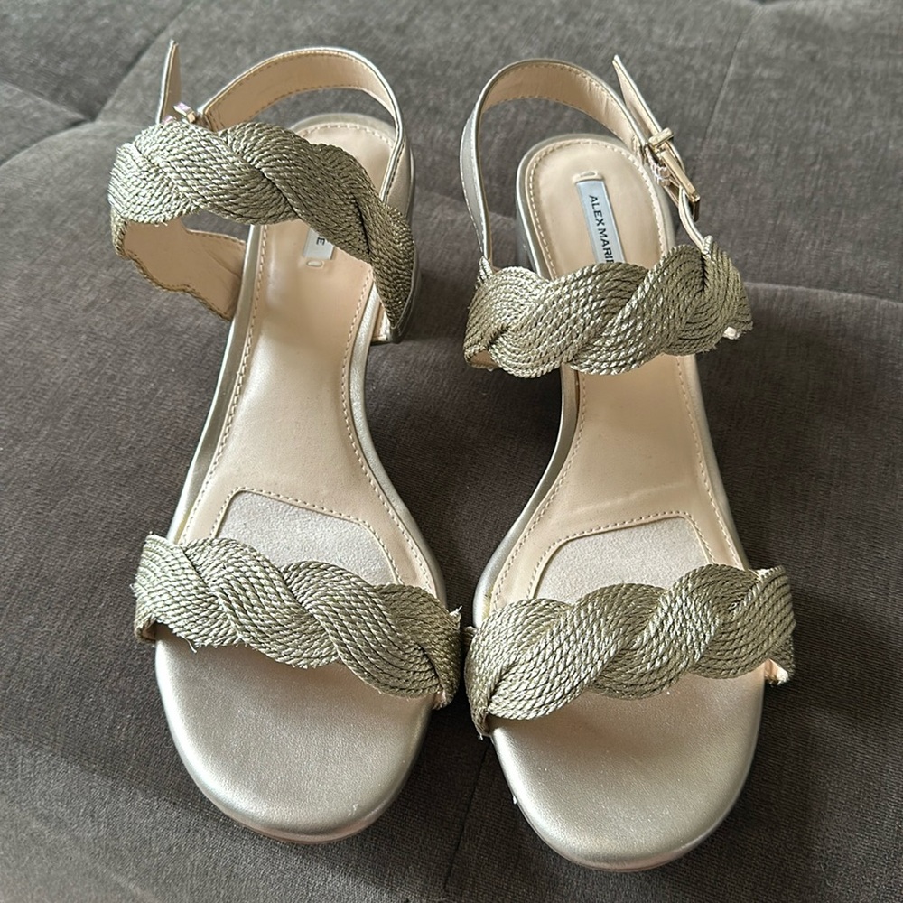 Beautiful, gold, braided sandal never worn